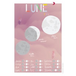 Calendrier lunaire 2024 - rose